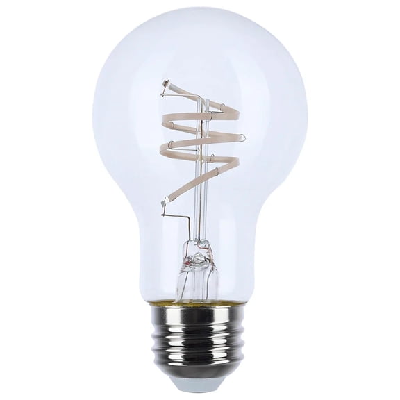 6 Watt LED - Reminiscent - Flex Gray Coil Filament - A19 - Medium Base - 2700K CCT - Clear - 120 Volt - 6-Pack