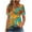 Green, variant on ​Trendy Women Blouses Summer Tops Casual Short Sleeve Square Neck Button-Front Blouse w/ Vertical Seams - Lightweight Cotton Blend Breathable