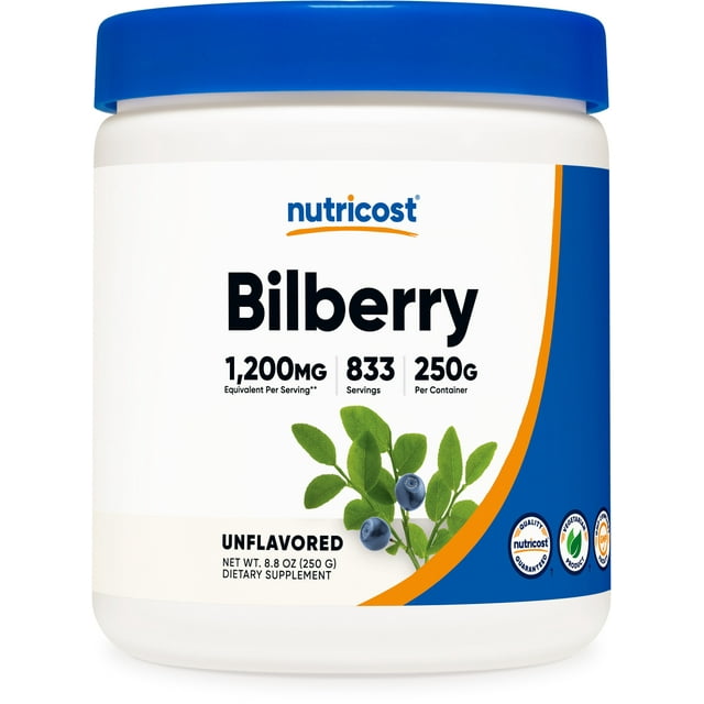 Nutricost Bilberry Powder 250 Grams Gluten Free & NonGMO Supplement