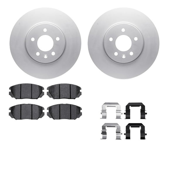 Dynamic Friction Company Front Geospec Brake Rotors with 5000 Advanced Brake Pads includes Hardware 4512-46123