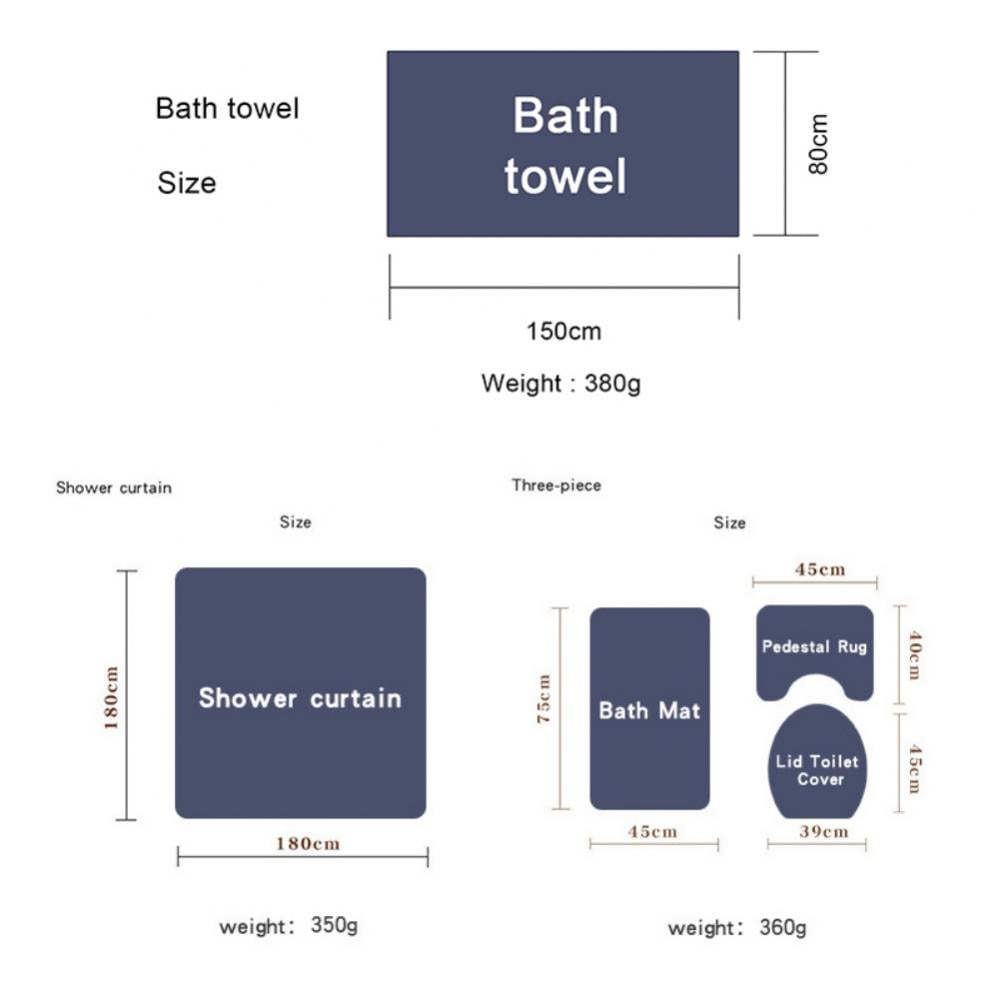 Shower Curtains for Bathroom, Christmas Shower Curtain Set for Bathroom, Winter Holiday Festival Shower Curtain Sets with 12 Hooks and Non-Slip Rugs, Bath Mat, Toilet Lid Cover