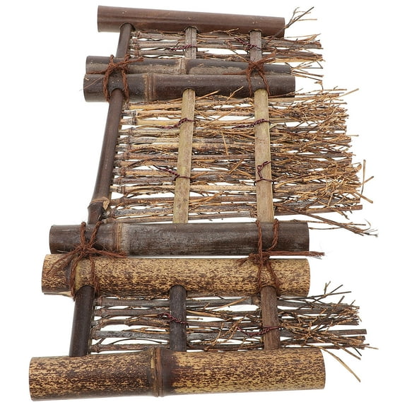 HEMOTON 1Set Miniature Fence Light Brown For Small Gardens And Landscape Edging 37.50X23.50X2.50CM