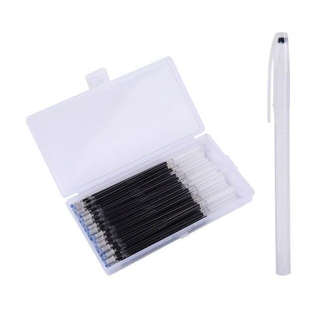 MesaSe 40 Pieces Fabric Marker Heat Erasable Pen Refill Disappearing Ink Fabric Markers with Storage Box for Sewing Quilting Embroidery