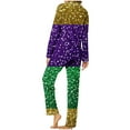 thumbnail image 5 of Moxiu Mardi Gras Pajamas for Women 2025 Loungrwear Set Festivel Long Sleeve Button Down Shirts Pant Carnival Holiday Pjs Sleepwear Multicolor,XL, 5 of 6