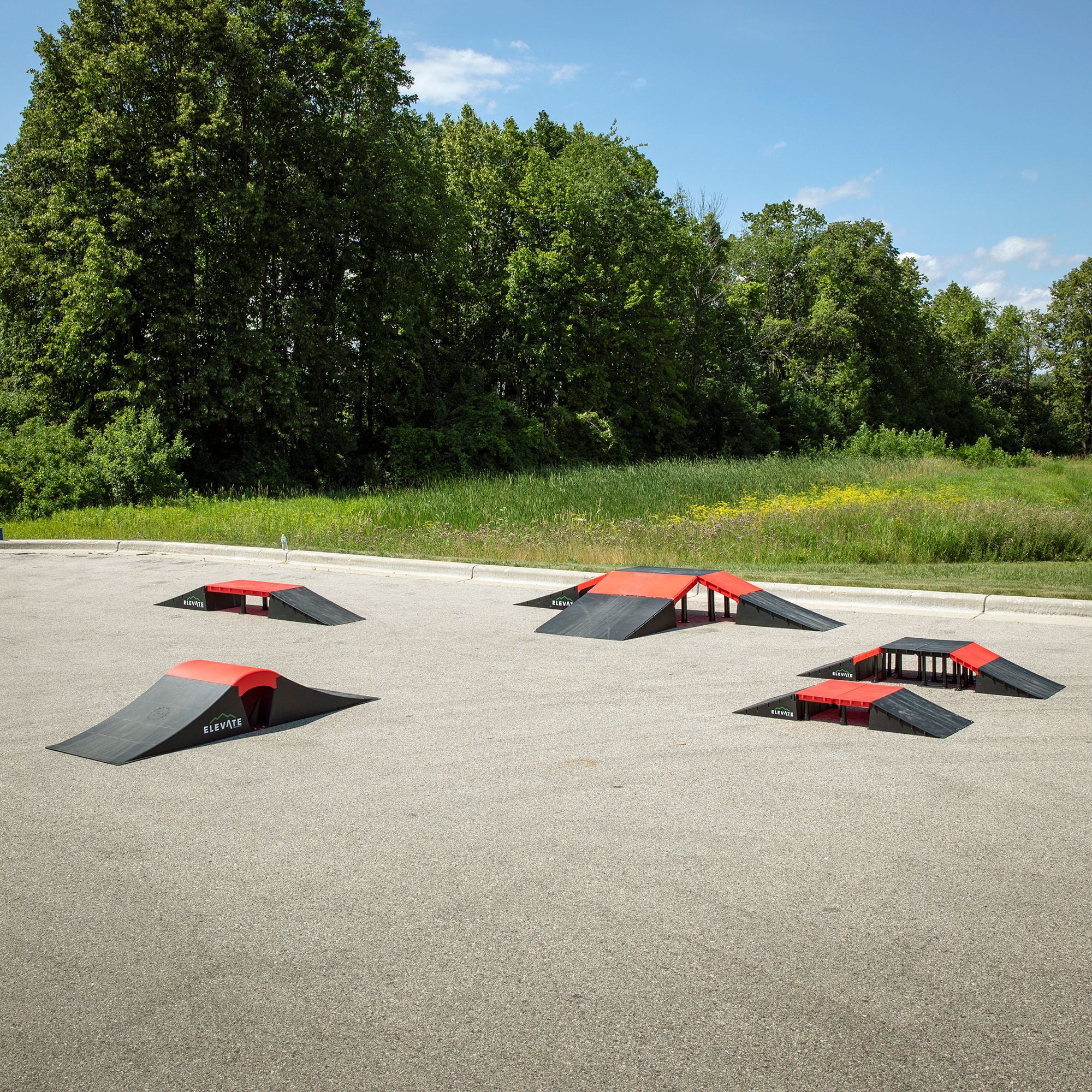 Elevate Outdoor Jumbo Plastic Skate Ramp Set, Bike & BMX