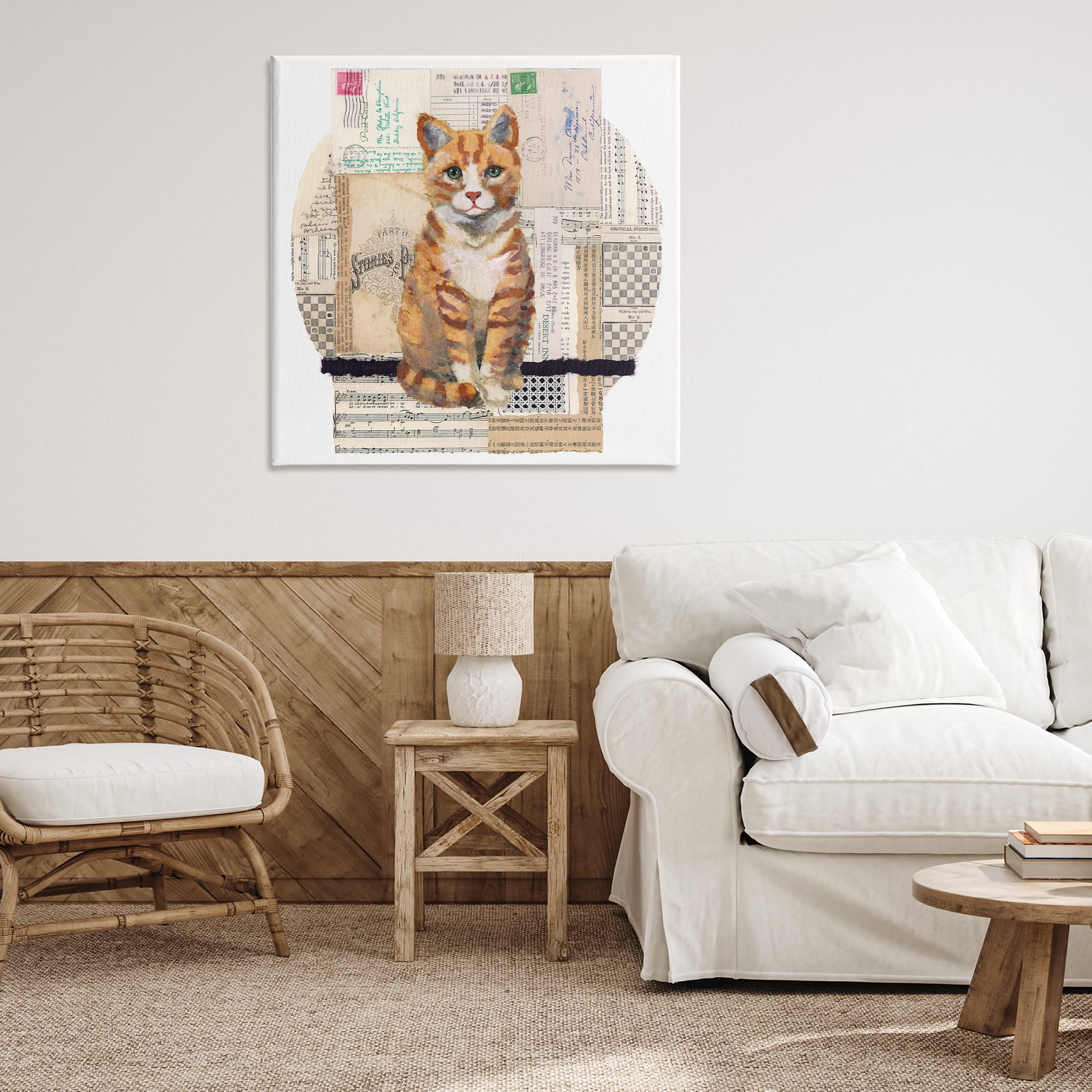 Stupell Industries Orange Cat Collage Animals & Insects Painting Gallery Wrapped Canvas Art Print Wall Art, 36 x 36