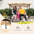 thumbnail image 6 of Gymax 3-Person Swing Chair Porch Swing Seat w/ Adjustable Canopy Removable Cushion Coffee, 6 of 9
