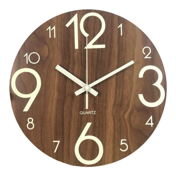 Details about   12 Inch Luminous Glow Wall Clock Silent Novelty  Circle Bedroom Night Clock 
