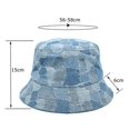 thumbnail image 2 of Beugl Bucket Hat Clearance, Korean Version Of The Retro Washed Cowboy Bucket Hat Female Spring and Summer All Match Face Small Shade Bucket Hat Male Summer Hats Beach Hats Blue, 2 of 4