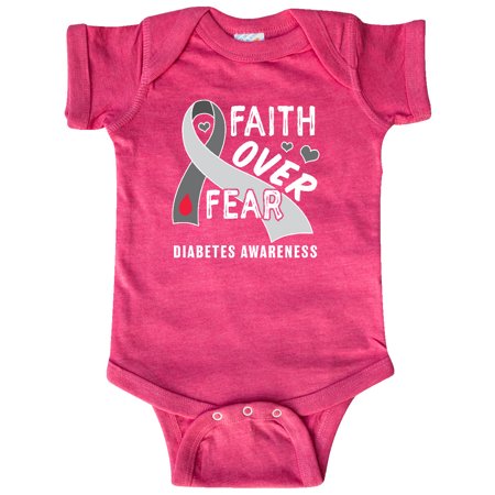 

Inktastic Diabetes Awareness Faith over Fear Gift Baby Boy or Baby Girl Bodysuit