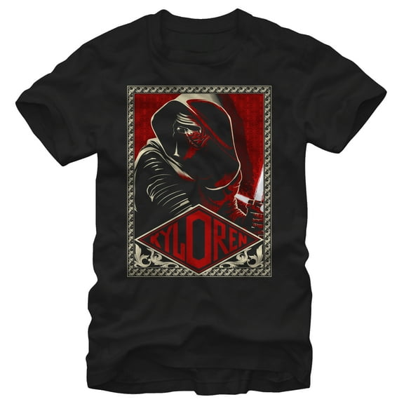 Men's Star Wars The Force Awakens Kylo Ren Poster Graphic Tee Black 2X Large