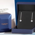 thumbnail image 4 of Gem Stone King 2.50 Cttw IGI Certified Round Lab Grown Diamond Dangle Earrings for Women in 14K Yellow Gold | Round Cut 1 Ct Each | D-E Color | VS1-VS2 Clarity, 4 of 5