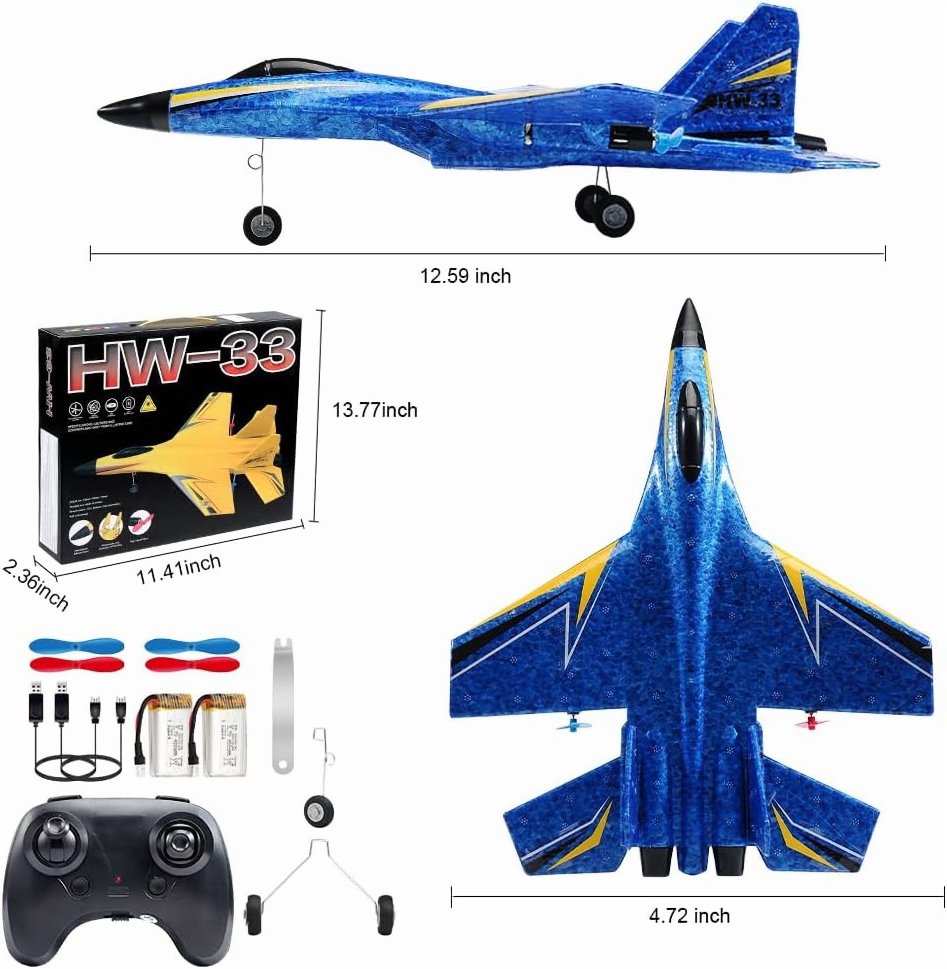 Roofworld RC Airplane SU-27 Blue with Gyro Night Lights 2.4GHz 2 Channel