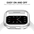 thumbnail image 3 of Recoppa Compatible for Apple Watch Case 45mm Series 7, Shockproof Ultra-Thin Hard PC Bumper Case All-Around Edge Protective Cover Frame[NO Screen Protector] for iWatch Accessories, Silver, 3 of 7