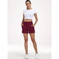 thumbnail image 6 of NELEUS Womens Workout Shorts Wide Leg Yoga Shorts for Women Casual Summer Athletic Short with Pockets,Wine Red,US Size S, 6 of 7
