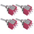 thumbnail image 1 of 4Pcs AC 250V 2A 120V 5A 6 Pin Terminals ON/Off/ON DPDT Toggle Switches, 1 of 7