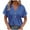 Blue, variant on Youyipin Womens Tops V Neck Shirts Country Casual Short Sleeve Summer Button Down Blouse Loose Fit Business Casual Tops For Women