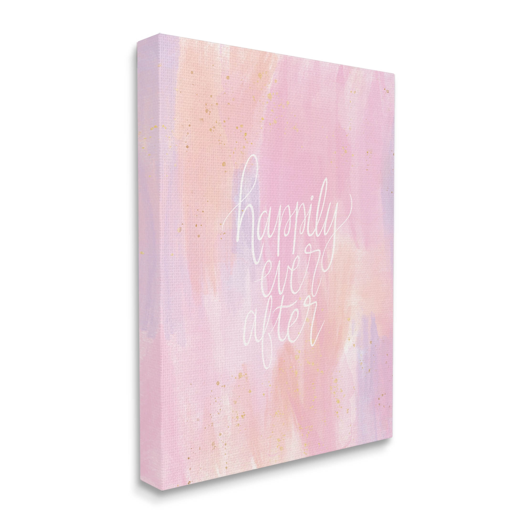 Happily Ever After Pastel Romance Inspirational Graphic Art Gallery Wrapped Canvas Print Wall Art