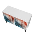 thumbnail image 5 of Mid-Century- Modern Amsterdam Double Side Table 2.0 with 3 Shelves in Multi Color Red and Blue, 5 of 5