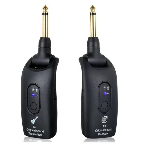2.4GHz Wireless Guitar System Rechargeable Audio Wireless Transmitter Receiver for Electric Guitar  -Black