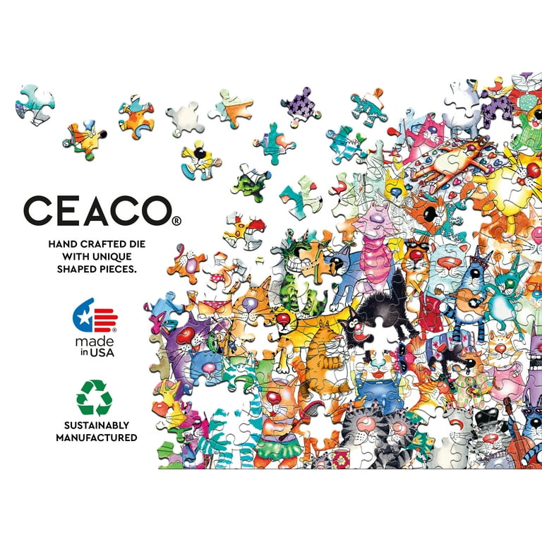 Ceaco One Hundred And One One Hundred Cats And A Fish 300 Piece Oversized Interlocking Jigsaw Puzzle