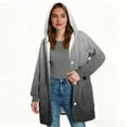 thumbnail image 5 of Turilly Gradual Printing Coats for Women Long Sleeve Hooded Coat Winter Loose Solid Warm Pocket Top Outerwears, 5 of 5