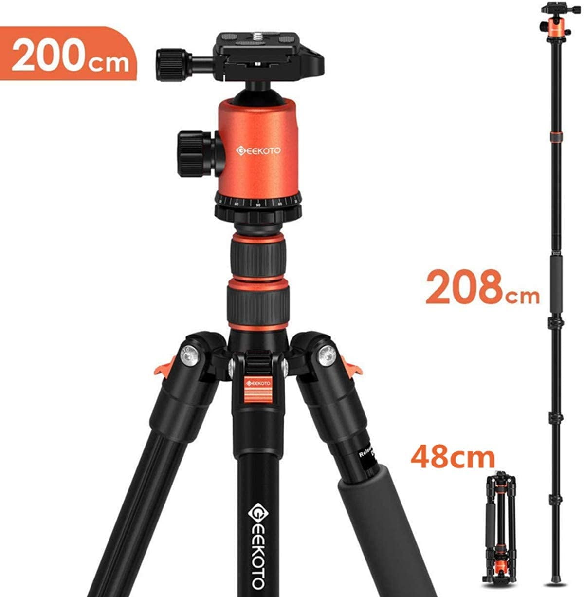 Geekoto 73-Inch Camera Tripod Lightweight DSLR Tripod With