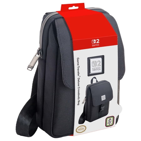 RDS Game Traveler® Deluxe Crossbody Bag Vertical Orientation for Nintendo Switch 2, Nintendo Switch, and Nintendo Switch OLED - Black