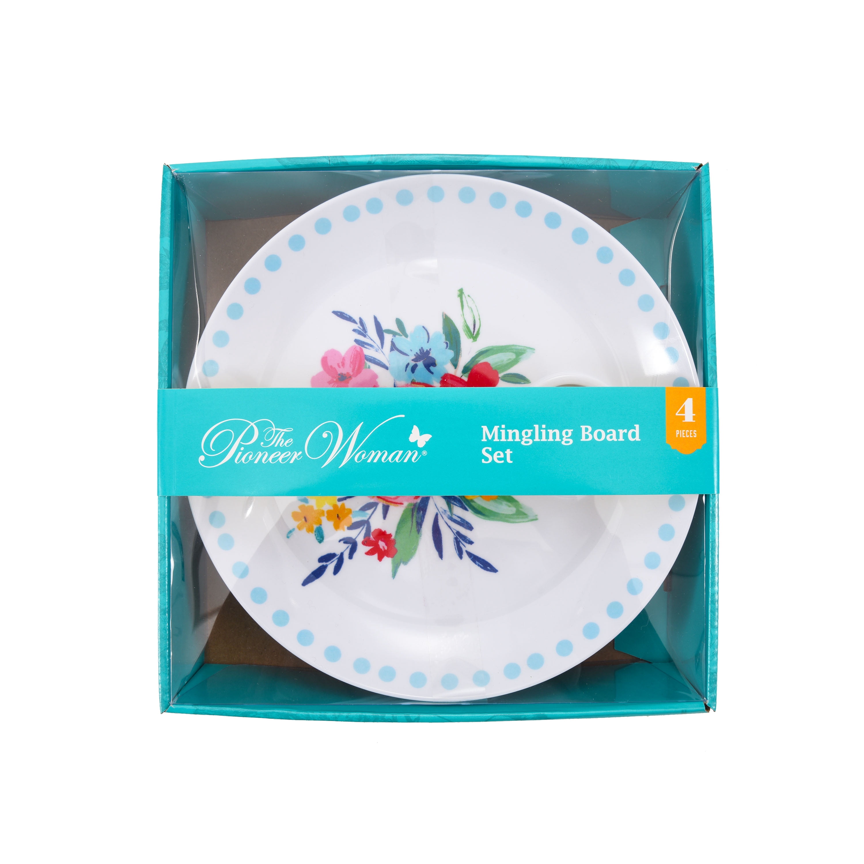 The Pioneer Woman Floral Melamine Mingling Boards, Set of 4