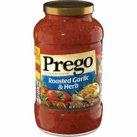 Prego Pasta Sauce, Italian Tomato Sauce with Roasted Garlic & Herbs, 24 Ounce (Best Herbs For Tomato Pasta Sauce)