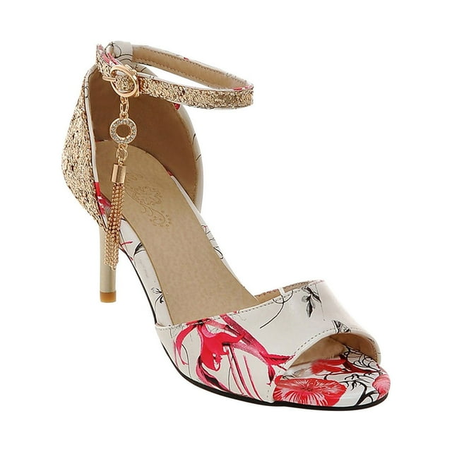 jsaierl Chaussures à Talons Hauts en Faux Cuir Doré Pailleté pour Femmes Taille 35-43