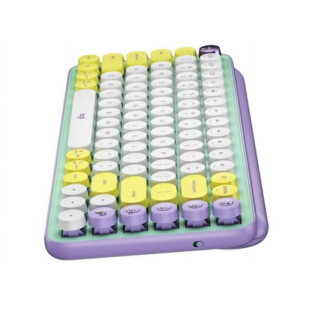 Logitech - POP Keys Wireless Mechanical Tactile Switch Keyboard for Windows/Mac with Customizable Emoji Keys - Daydream Mint (Purple)