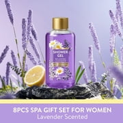 Spa Luxetique Gift Sets for Women, 8 Pcs Relaxing Lavender Gift Baskets for Birthday Day Gifts Idea, Bath and Body Self Care Kits