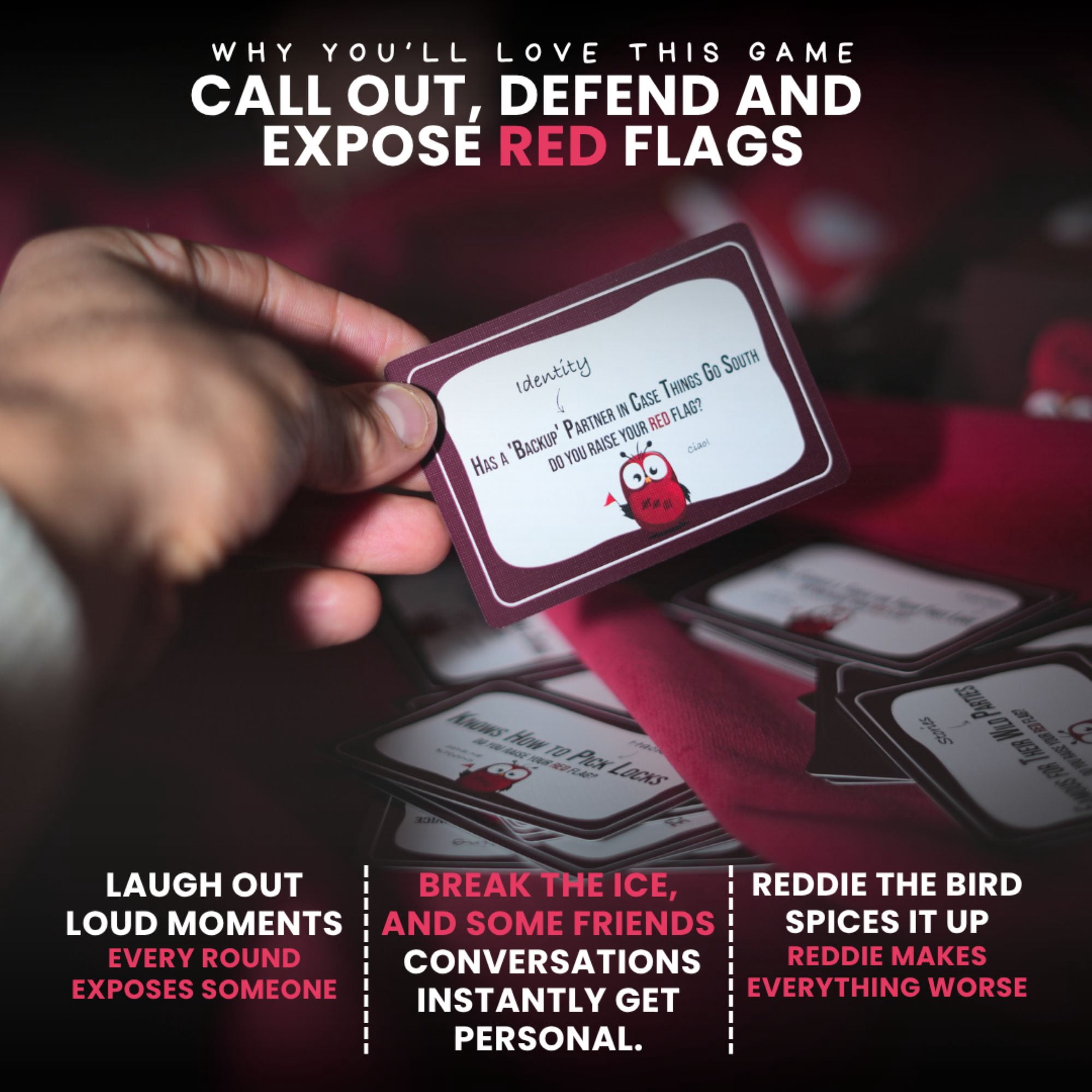 Raise Your Red Flag Adult Edition Party Card Game For Ages 18+, from Asmodee