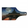 thumbnail image 1 of Eiffel Tower Cutting Board, Full Moon Night Sky Dusk Digital Style Minimal French Flag Eiffel Tower Digital, Tempered Glass Cutting and Serving Board, Wine Bottle Shape, Navy Red, by Ambesonne, 1 of 1