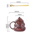 thumbnail image 3 of Poop Novelty Mug Creative Water Cup with Lid, Poop Shaped Coffee Cup 480ml Ceramic Mug For Parties Gfits, 3 of 3