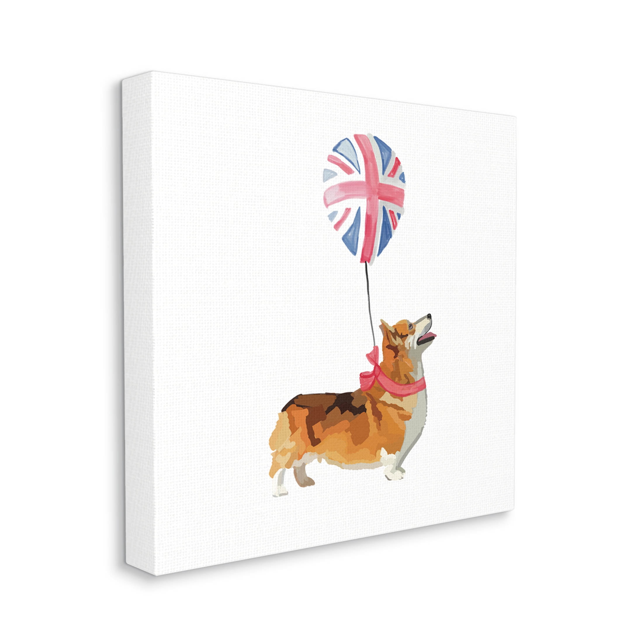 Stupell Industries UK Royal Corgi Dog Balloon Graphic Art Gallery Wrapped Canvas Print Wall Art, Design by Amelia Noyes