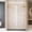 56-60 "W x 60" H, variant on Frameless Single sliding shower door 56-60 "W x 60" H, 1/4 "(6 mm) Clear Tempered Glass, Explosion Proof Film, Stainless Steel Handle Square Tube Track ,Brushed Gold