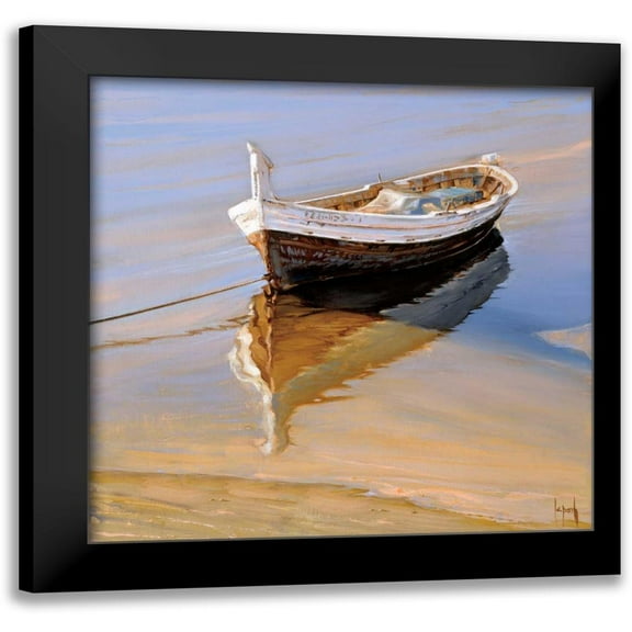 Laporta, Jaume 12x12 Black Modern Framed Museum Art Print Titled - Barcas Descansando