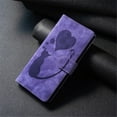 thumbnail image 2 of For Samsung Galaxy S20 FE 5G 6.5" Cat Patterned Embossed Strong Magnetic Attachment/Closure, Card Slots/Pocket, PU Leather Flip Wallet Case ﻿,Purple,For Galaxy S20 FE 5G, 2 of 8