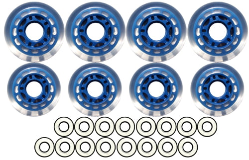 Inline Wheels Multipurpose Clear/Grey 80mm 78a Set of 8 Abec 9 