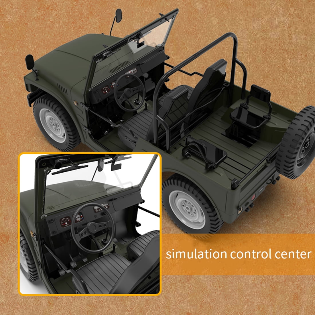 1/16 Scale High-Simulation RC Crawler, - 1/16 Remote Control Off-Road Climbing Car with LED Lights & 7.4V 500mAh Battery, 2.4G Proportional Control Drift Vehicle for Adults