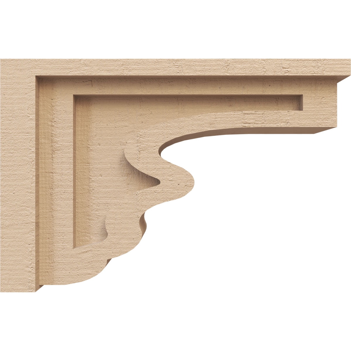 4"W x 12"D x 8"H Classic Highland Rough Cedar Woodgrain TimberThane Corbel, Primed Tan