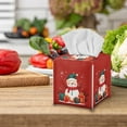 thumbnail image 3 of ZUXONGSY Christmas Snowman Square Tissue Box Cover 2 Pieces PU Leather Tissue Box Covers Decorative Holder Organizer Portable Facial Tissue Case Christmas Home Decoration, 3 of 7