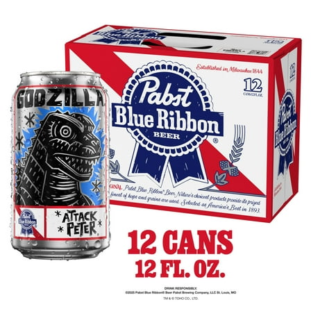 Pabst Blue Ribbon Beer, 12 Pack, 12 fl oz Aluminum Cans, 4.7% ABV, Domestic Lager