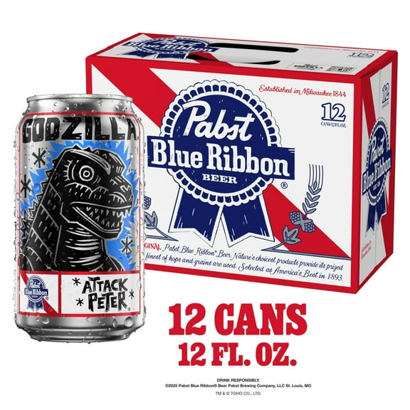 Pabst Blue Ribbon Beer, 12 Pack, 12 fl oz Aluminum Cans, 4.7% ABV, Domestic Lager