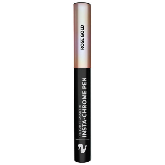 Red Carpet Manicure Insta-Chrome Pen - Fast & Easy Glossy Finish for Nails, No Mess, LED Cured, Multi-Dimensional Shades, High Shine, Instant Mirrored Effect (Rose Gold Chrome, 0.5g)