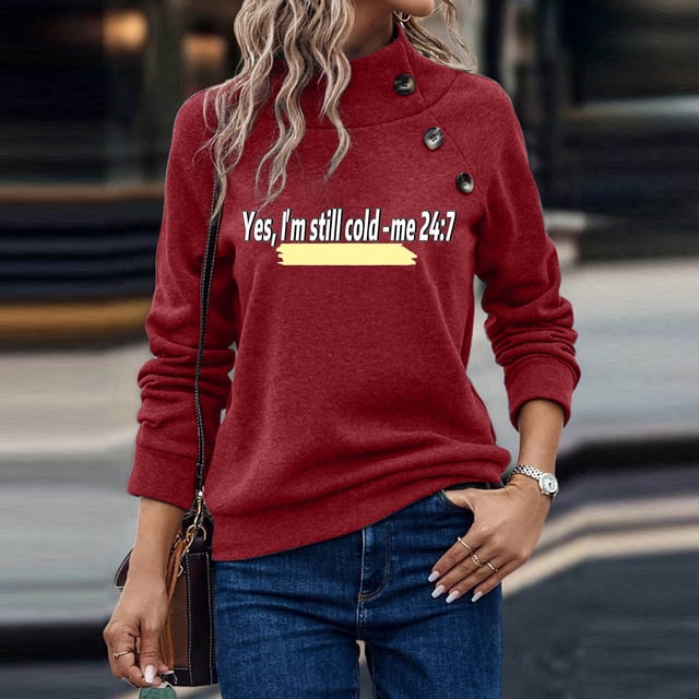 Offres Cyber et Lundi Hot6sl Femmes Col Rond Noël Imprimé Couleur Mode Haut Manches Longues Chandails en Molleton