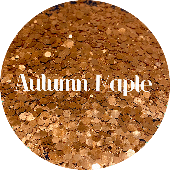 Glitter Heart Co. - High Quality Polyester Glitter - 2oz Bottle - Autumn Maple - Metallic Brown Chunky Mix