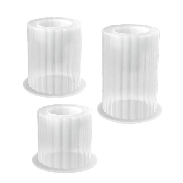 Molde de Silicona para Candelabro de Rayas CilíNdricas de 3 Uds., Soporte de Vela DIY, Molde de FundicióN, Molde de Resina de HormigóN